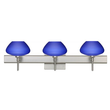 Besa Lighting Besa Wall With SQ Canopy Peri Satin Nickel Blue Matte 3x40W G9 3SW-541087-SN-SQ